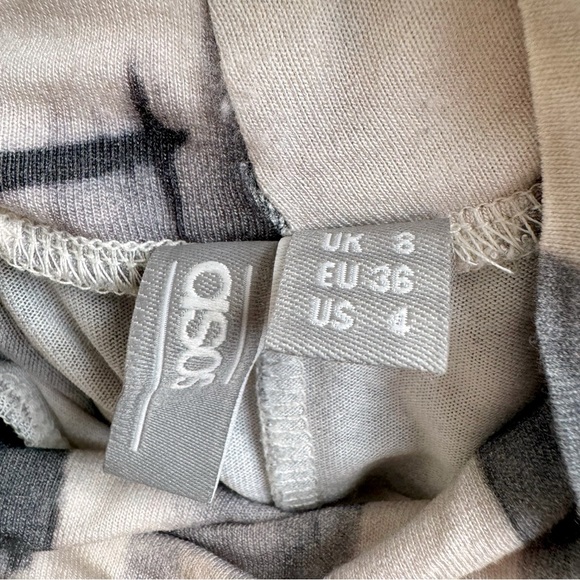 ASOS Abstract Paint Print Mock Neck Top Flowy Artsy Minimalist Chic Lagenlook - Picture 5 of 5